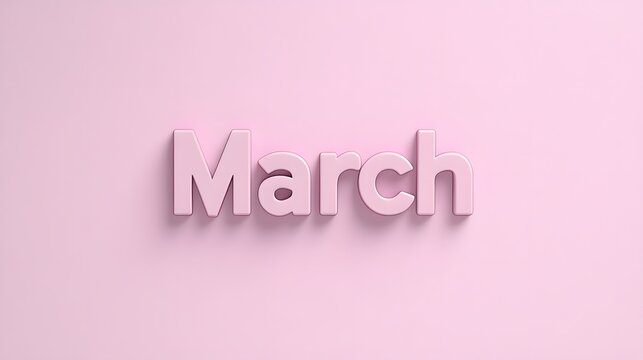 March on pink background