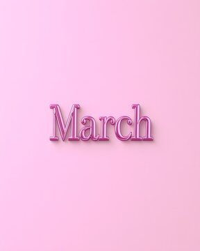 March on pink background