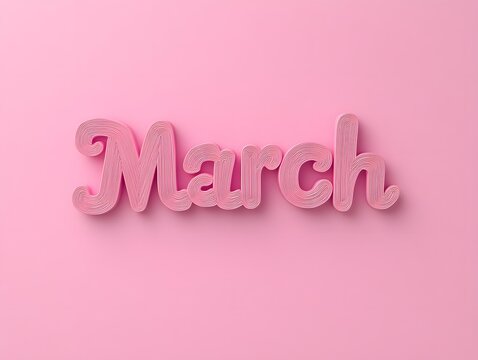 March on pink background
