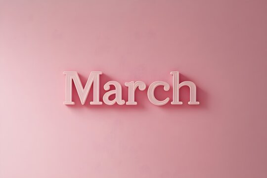 March on pink background