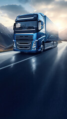 Wall Mural - Truck vehicle transportation semi-truck.