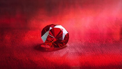 radiant red diamond on a textured crimson background