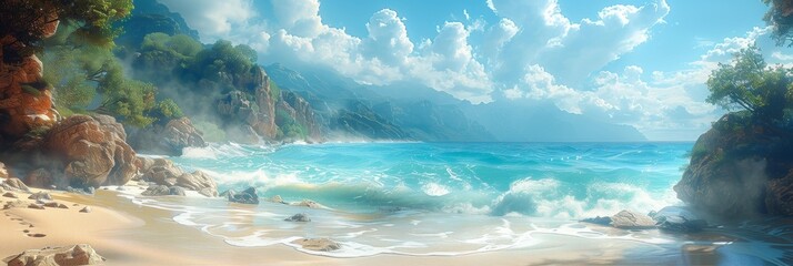 Wall Mural - Beautiful Tropical Beach Scene