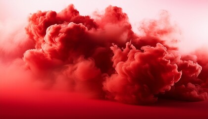 Poster - a red cloud of smoke with a red background