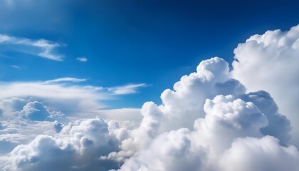 Wall Mural - beautiful cloudscape background of many various white clouds on blue sky in sunny day