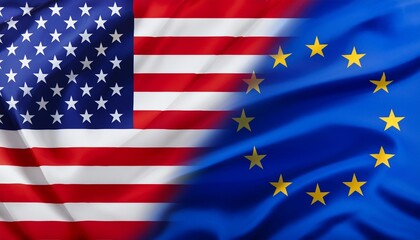 flags of the usa and the european union together