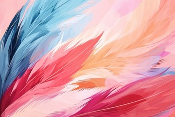 Poster - Memphis feather abstract shape backgrounds pattern lightweight.