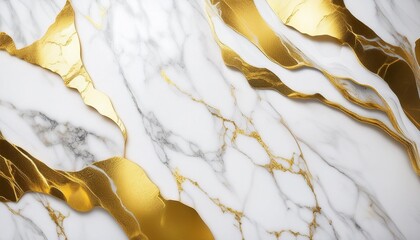 Wall Mural - white and golden marble surfaces for design backgrounds