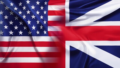 Wall Mural - america and british flag combined created with generative ai