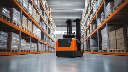 Poster - A smart forklift using AI and machine learning for warehouse storage, highlighting the role of robotics in logistics.