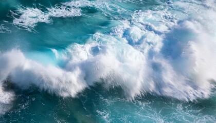 Canvas Print - ocean waves crashing on shore dynamic water motion sea foam texture