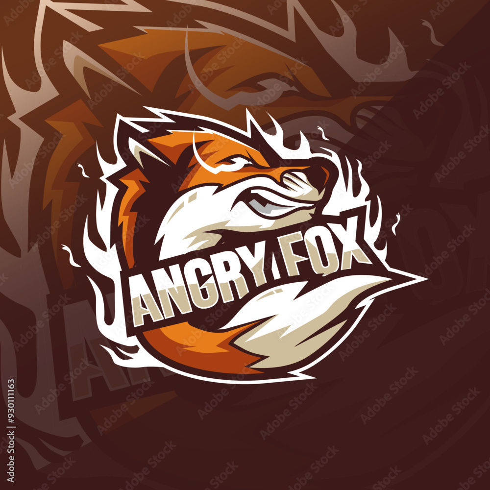 angry fox mascot logo Stock Vector | Adobe Stock