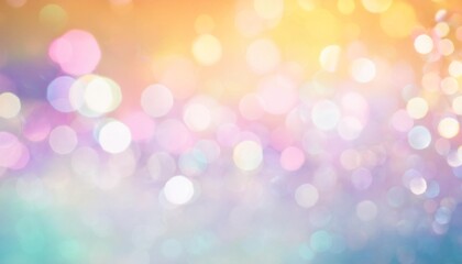 Sticker - abstract blur bokeh banner shape background rainbow colors pastel purple blue gold green yellow white silver pink bokeh background