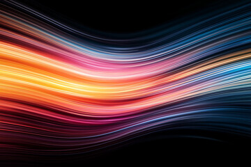 Poster - A colorful wave with a black background