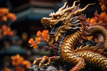 Poster - Chinese dragon statue spirituality representation chinese dragon.