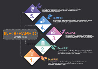 Fototapete - Arranged vector infographics divided into multiple sections for use on timelines or presentation plans for easy presentation of educational, business, and financial information.