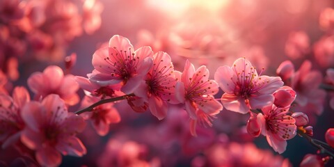 Canvas Print - Cherry Blossoms Blooming in Spring