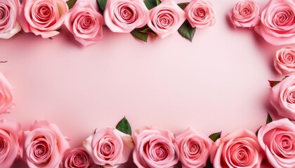 Wall Mural - pink roses as a backdrop with empty space