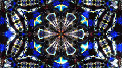 Wall Mural - Abstract kaleidoscope background, Unique kaleidoscope flower.