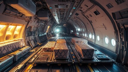Poster - Payload precision: Interface showing cargo distribution in an aircraft, highlighting the importance of balanced payload management