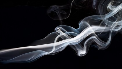 Wall Mural - abstract white smoke on black background