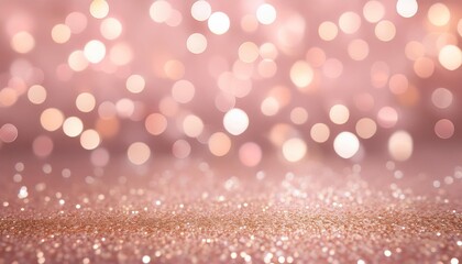 Wall Mural - rose gold wallpaper with blurred glitter bokeh