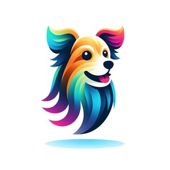 Wall Mural - a colorful dog with colorful hair and a colorful design on it