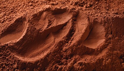 Wall Mural - background with a textured surface made of natural cocoa powder available for copy space image