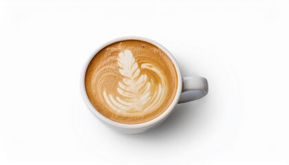 Wall Mural - cup of coffee latte isolated on white backgroud with clipping path