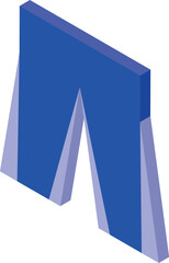 Poster - Blue pants folded isometric icon vector illustration isolated on white background