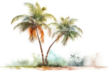 Wall Mural - Palm tree painting outdoors nature.