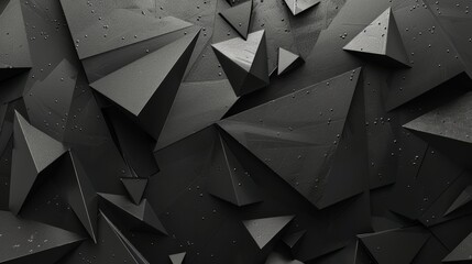 Poster - Black triangle abstract background. Grunge texture. For 3D rendering.