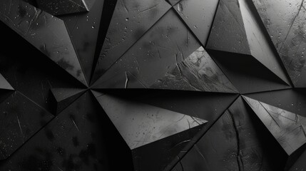 Poster - Black triangle abstract background. Grunge texture. For 3D rendering.