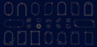 © Vector Tradition - Y2K celestial frames, arches and border elements in minimal golden line, vector geometric shapes. Y2K star twinkles with celestial crescent moon and sun for esoteric Tarot or magic occult frames