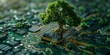 © Bussakon - Emerging Green Technology Tree Growing from Motherboard Digital Ecosystem