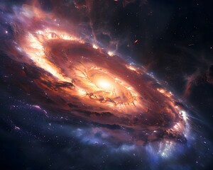 Wall Mural - Awe Inspiring Galactic Swirl A Captivating Cosmic Masterpiece Showcasing the Enchanting Mysteries of the Universe
