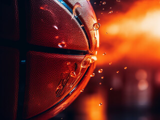 Canvas Print - Close-up of a basketball