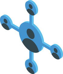 Poster - Abstract 3d illustration of a network connecting people, symbolizing teamwork, collaboration, social media, and global communication