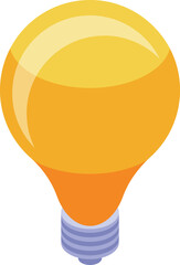 Canvas Print - Bright yellow lightbulb is glowing, representing a new idea or solution