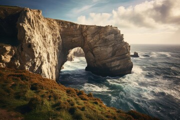 Poster - Arch formation landscape cliff sea.