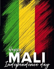 Wall Mural - Mali Independence Day Poster Design with Flag