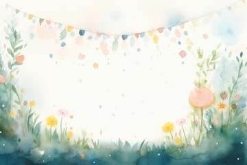 Sticker - Garden party birthday backgrounds outdoors pattern.