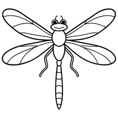 Wall Mural - A coloring page of an damselfly line art vector