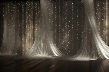 Canvas Print - Wedding lighting curtain illuminated.