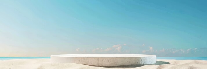 Poster - White podium on beach