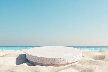 Wall Mural - White platform on beach