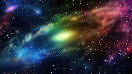 Wall Mural - colorful cosmic nebula with star-filled galaxy space background