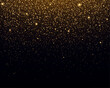 © FlammaChe - Golden glittering background. Shiny dust, bokeh effect. Magic falling golden lights and stars.