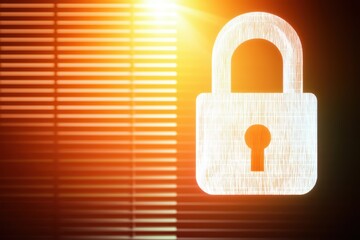 Poster - A glowing padlock symbol against a bright background, representing security, privacy, and protection in a digital world.