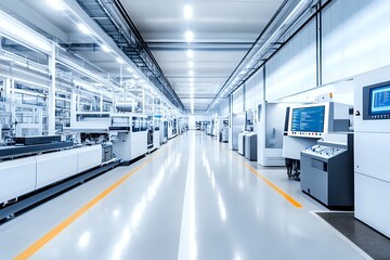 Poster - Modern Manufacturing Facility with Automated Production Lines and Advanced Machinery